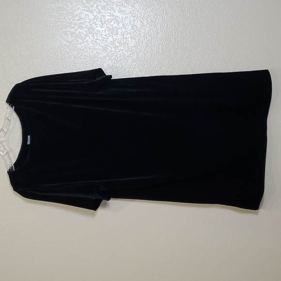 Chico's Plus Size Black Velvet Shift Dress Size 3 US 16/18 Holiday Party - Picture 1 of 8